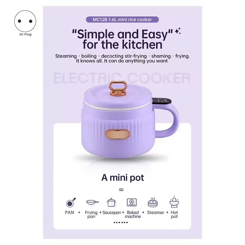 Portable Electric Hot Pot – Mini Rice Cooker & Noodle Maker